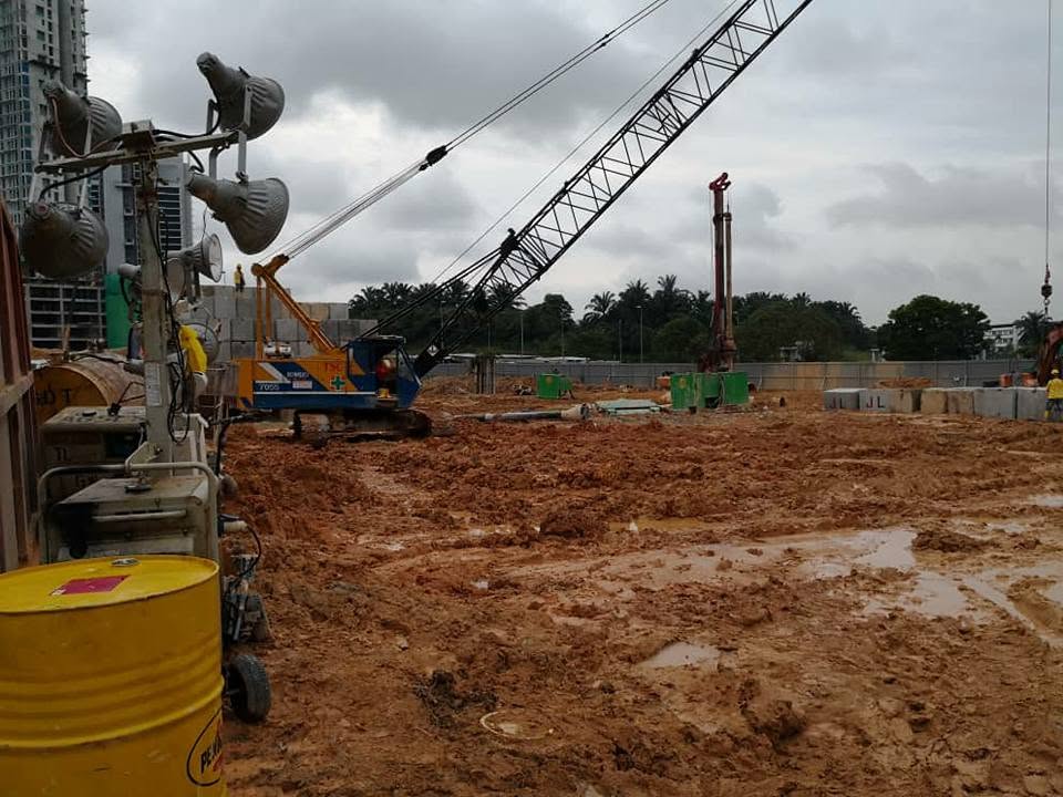 Active construction site ground preparation in progress