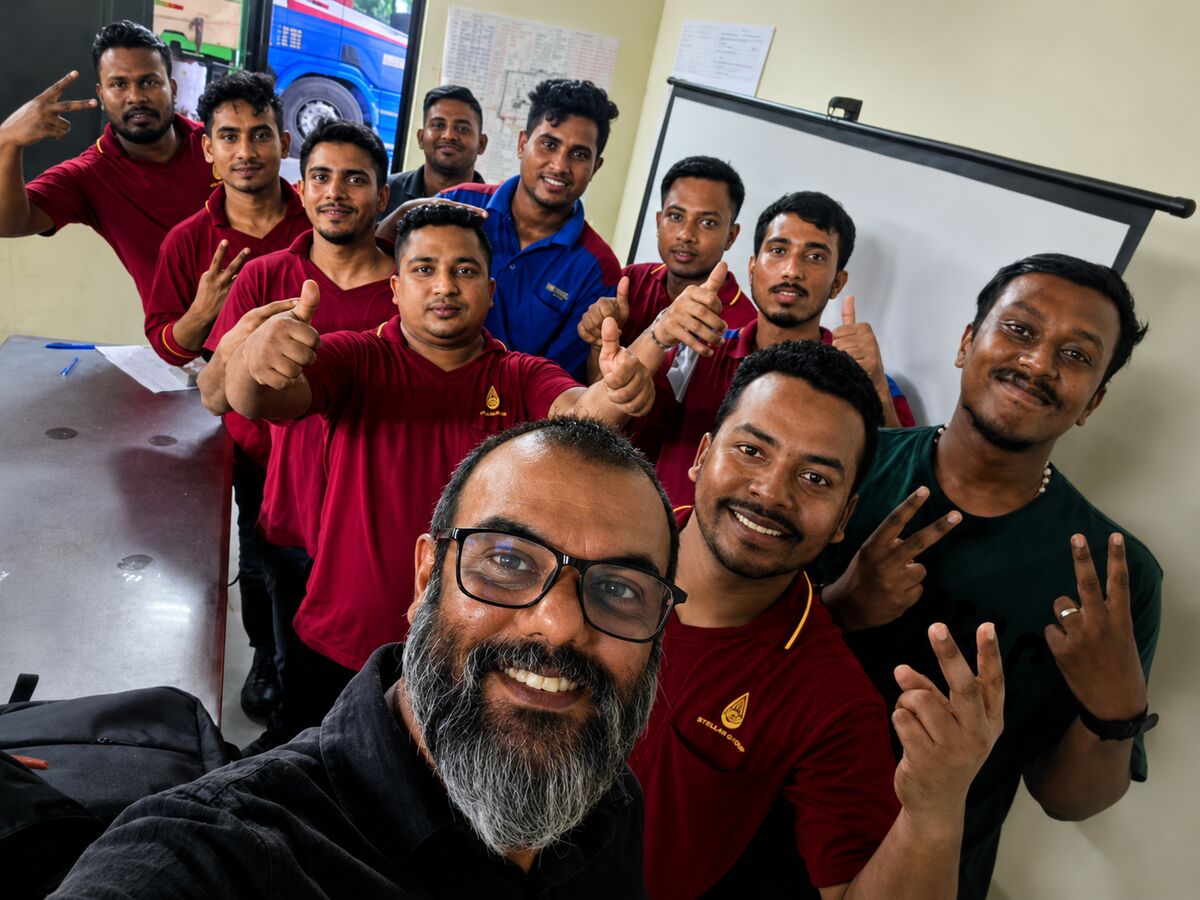 Photo documentation of a training session with participants